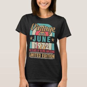 Vintage sedan juni 1972 Födelsedag 50 år T Shirt