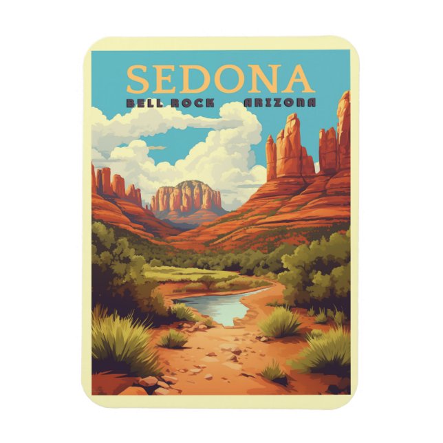 Vintage Sedona Arizona Travel Magnet (Vertikal)