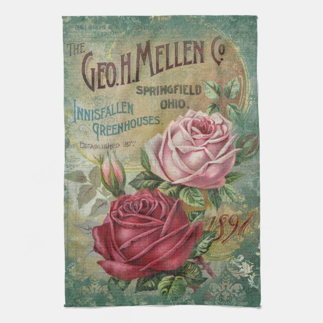 Vintage Seed Catalog Tea towel Kökshandduk (Vertikal)