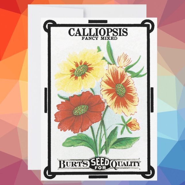Vintage Seed Packet Art, Calliopsis Flowers (Skapare uppladdad)