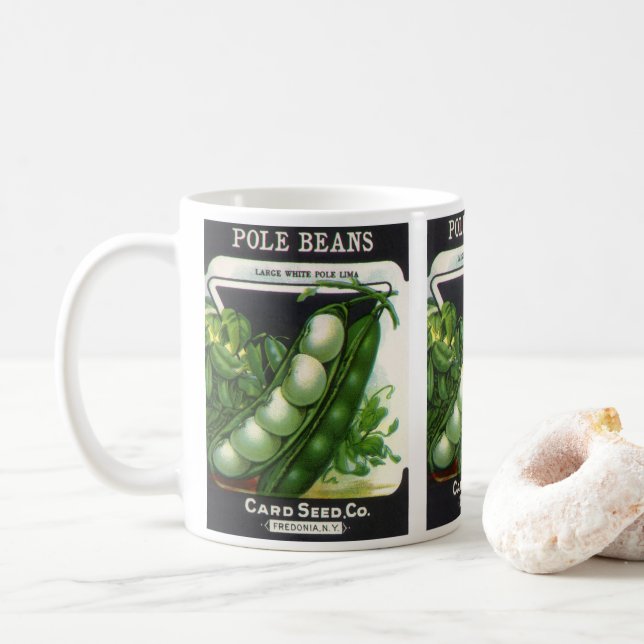 Vintage Seed Packet Art, Pole Lima Beans Kaffemugg (Med munk)