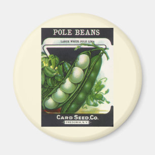 Vintage Seed Packet Art, Pole Lima Beans Magnet