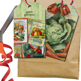 Vintage Seed Packet Birthday Presentetikett