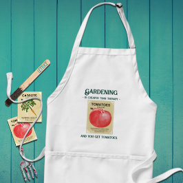 Vintage Seed Packet Garden Slogan Long Apron Förkläde