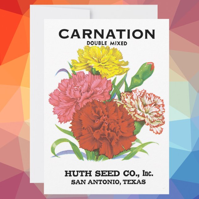 Vintage Seed Packet Label Art, Carnation Flowers (Skapare uppladdad)