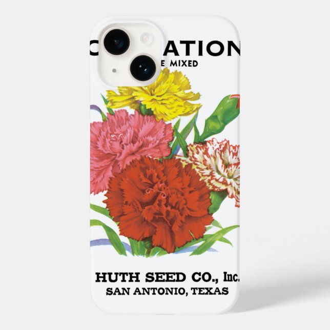 Vintage Seed Packet Label Art, Carnation Flowers (Baksida)