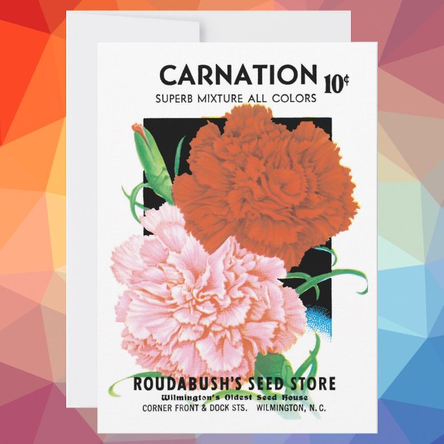 Vintage Seed Packet Label Art, Carnations Flowers (Skapare uppladdad)