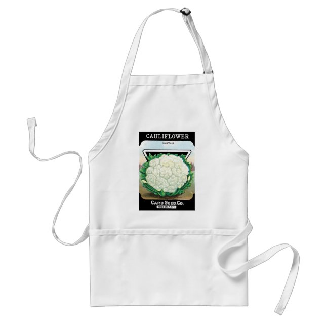 Vintage Seed Packet Label Art, CauliblommVeggies Förkläde (Framsidan)