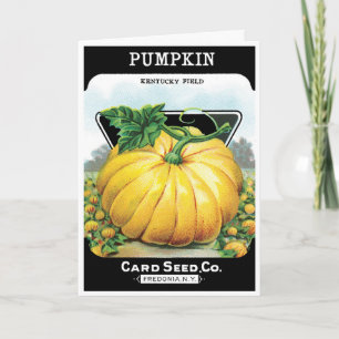 Vintage Seed Packet Label Art., Halloween Pumpkin Kort
