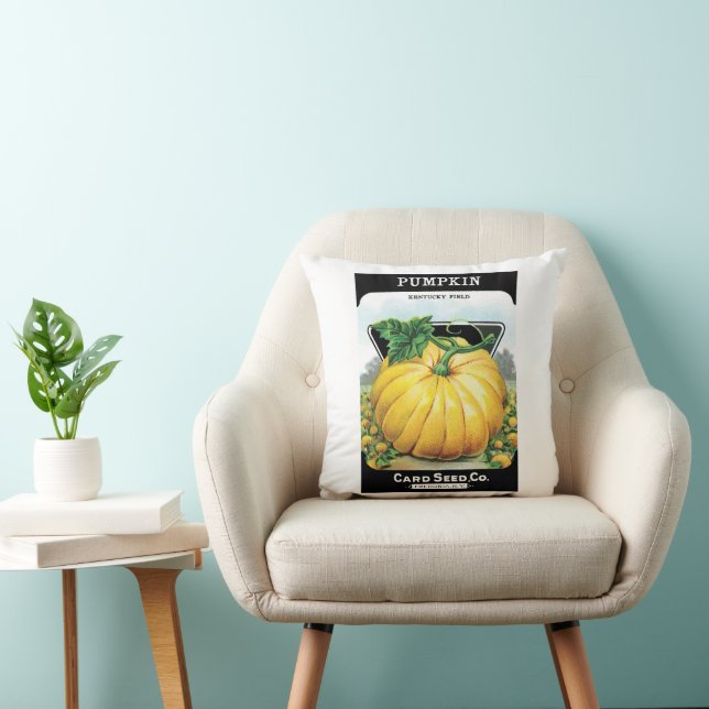 Vintage Seed Packet Label Art., Halloween Pumpkin Kudde (Stol)