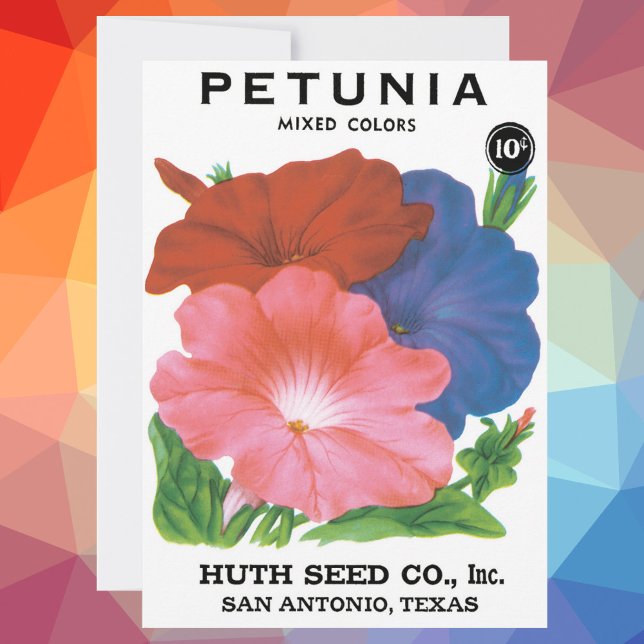 Vintage Seed Packet Label Art, Petunia Flowers (Skapare uppladdad)