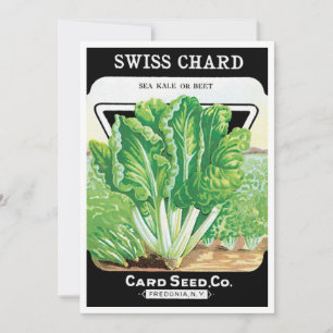 Vintage Seed Packet Label Art, Swiss Chard Veggies