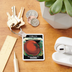 Vintage Seed Packet Label Art, Tomato Pomodoro Nyckelring