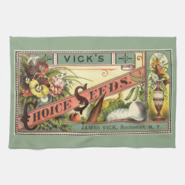 Vintage Seed Packet Label Art, Vicks Choice Seeds Kökshandduk