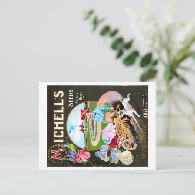 Vintage Seed Packet. Vykort (Stående Fram)