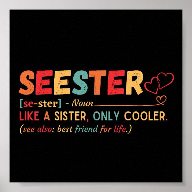 Vintage Seester-definition Poster (Framsidan)