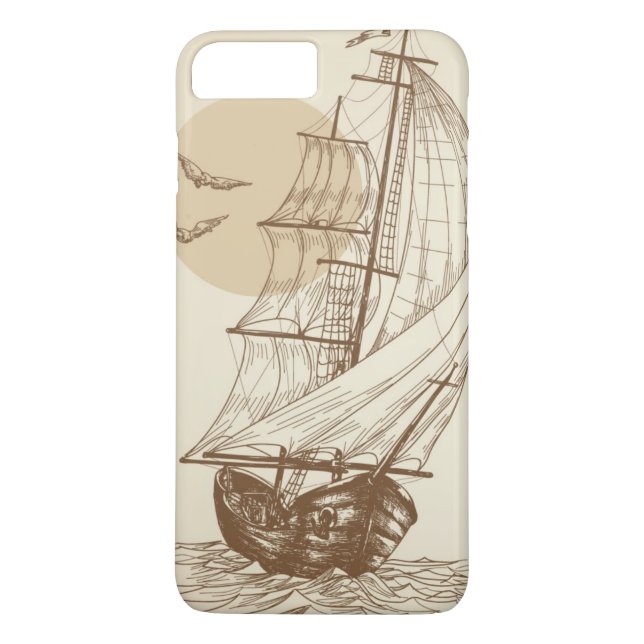 Vintage segelbåt Case-Mate iPhone skal (Baksida)