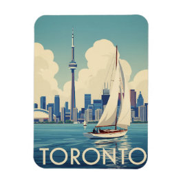 Vintage segelbåt i Toronto Kanada Resa Magnet