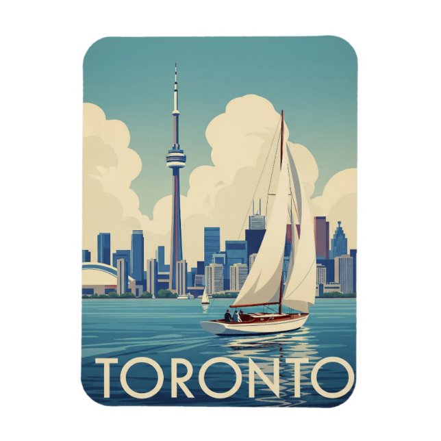 Vintage segelbåt i Toronto Kanada Resa Magnet (Vertikal)
