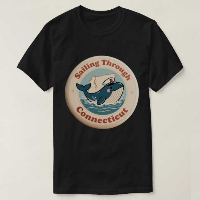 Vintage segling genom Connecticut val T Shirt (Design framsida)