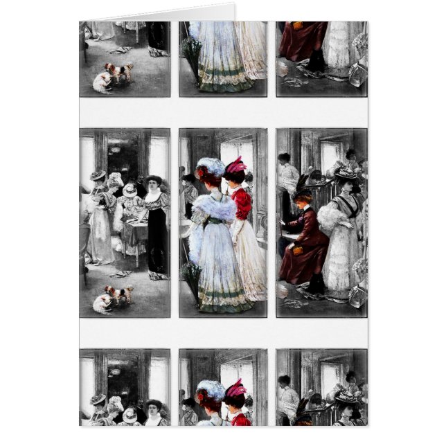 vintage segrare dam hälsningskort (Framsidan)