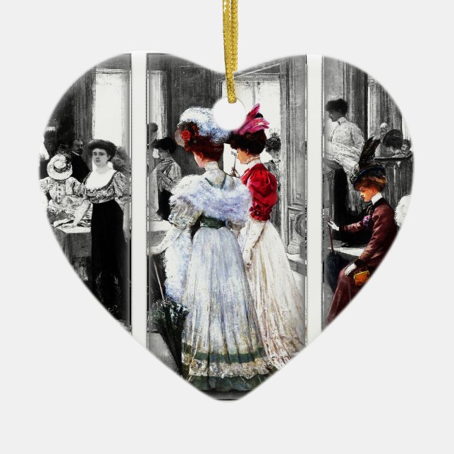 vintage segrare dam julgransprydnad keramik (Framsidan)