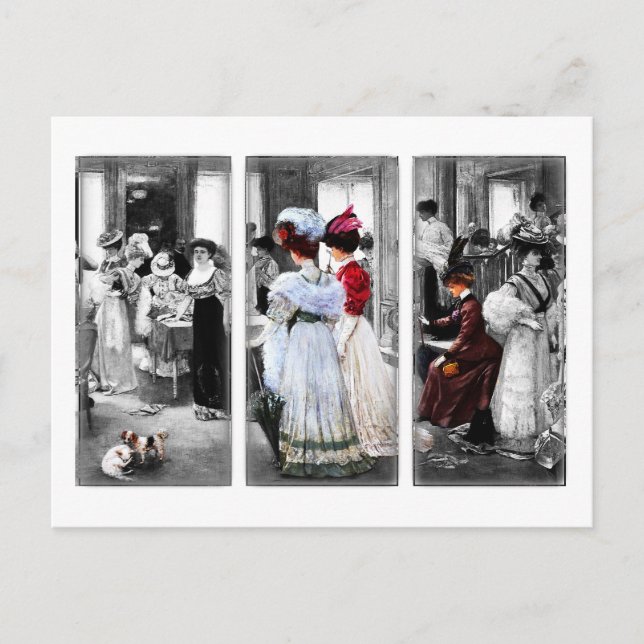 vintage segrare dam vykort (Framsida)