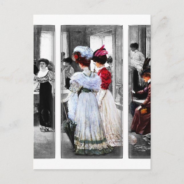 vintage segrare dam vykort (Framsida)