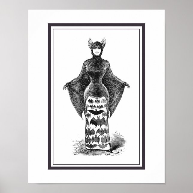 Vintage segrare fladdermus poster (Framsidan)
