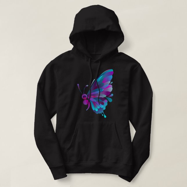 Vintage Semiolon Butterfly Semi-Colon Tattoo Ment Hoodie (Design framsida)