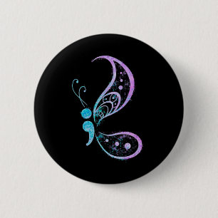 Vintage Semiolon Butterfly Semi-Colon Tattoo Ment Knapp