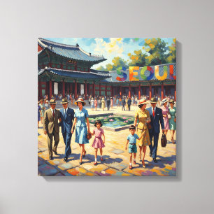 Vintage Seoul Palatsgård Canvas Art