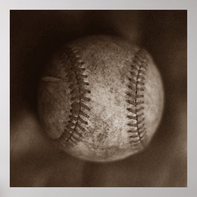 Vintage Sepia Baseball Poster (Framsidan)