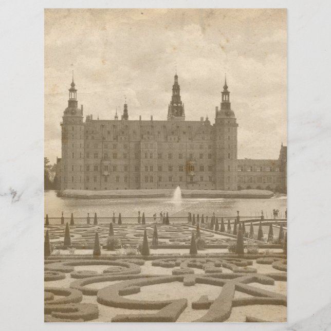 Vintage Sepia Castle Photo Scrapbook Papper (Framsida)