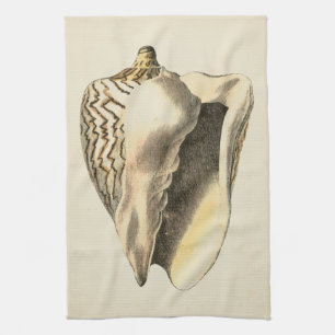 Vintage Sepia Conch-Snäcka Kökshandduk
