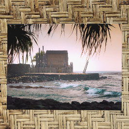 Vintage Sepia Hawaii Big Island Pu'uhonua Honaunau Vykort