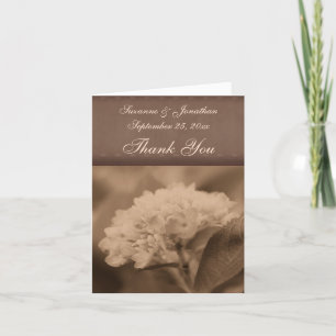 Vintage Sepia Hydrangea Personlig Bröllop Tack Kort