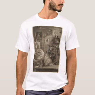 Vintage Sepia Katt Tattoo Artist – Rolig Viktorian T Shirt