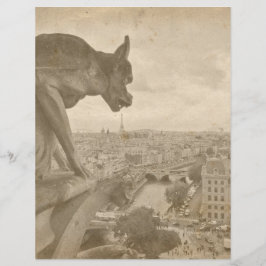 Vintage Sepia Paris Gargoyle Scrapbook Papper