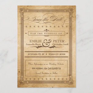 Vintage Sepia Poster Stil Spara datum Datumet