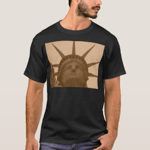 Vintage Sepia Tone-Frihetsgudinnan T-shirt