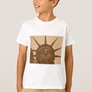 Vintage Sepia Tone-Frihetsgudinnan T-shirt