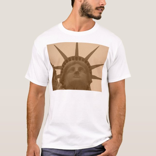Vintage Sepia Tone-Frihetsgudinnan Tee (Framsida)