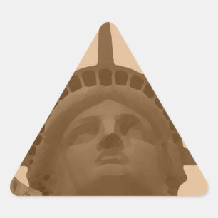 Vintage Sepia Tone-Frihetsgudinnan Triangelformat Klistermärke