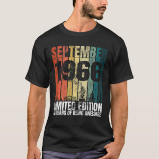 Vintage September 1966 Bday Graphic 55 Years 55th T Shirt