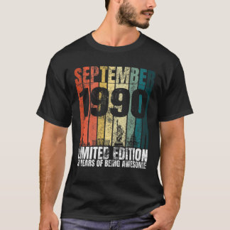 Vintage September 1990 Bday Graphic 31 Years 31a T Shirt