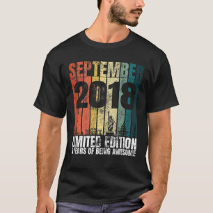 Vintage September 2018 Bday Graphic 3 Year Old 3Rd T Shirt