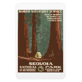 Vintage Sequoia Park CA, turistreseaffisch. Magnet
