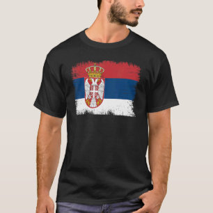 Vintage Serbien Flagga Serbiska Independence day T Shirt