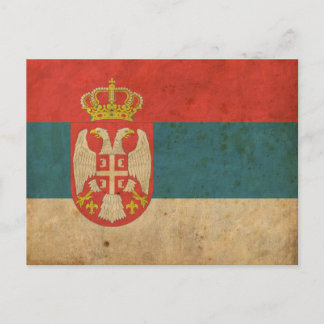 Vintage Serbien Flagga Vykort
